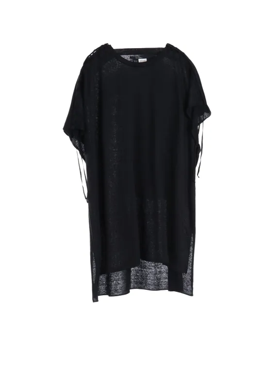 LI/ SINGLE JERSEY LACE UP ASYMMETRIC TEE sold by Yohji Yamamoto
