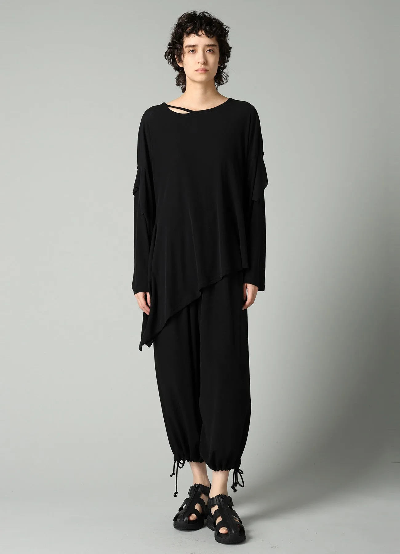 SOFT SINGLE JERSEY DRAPED SLEEVE T sold by Yohji Yamamoto product image thumbnail 2