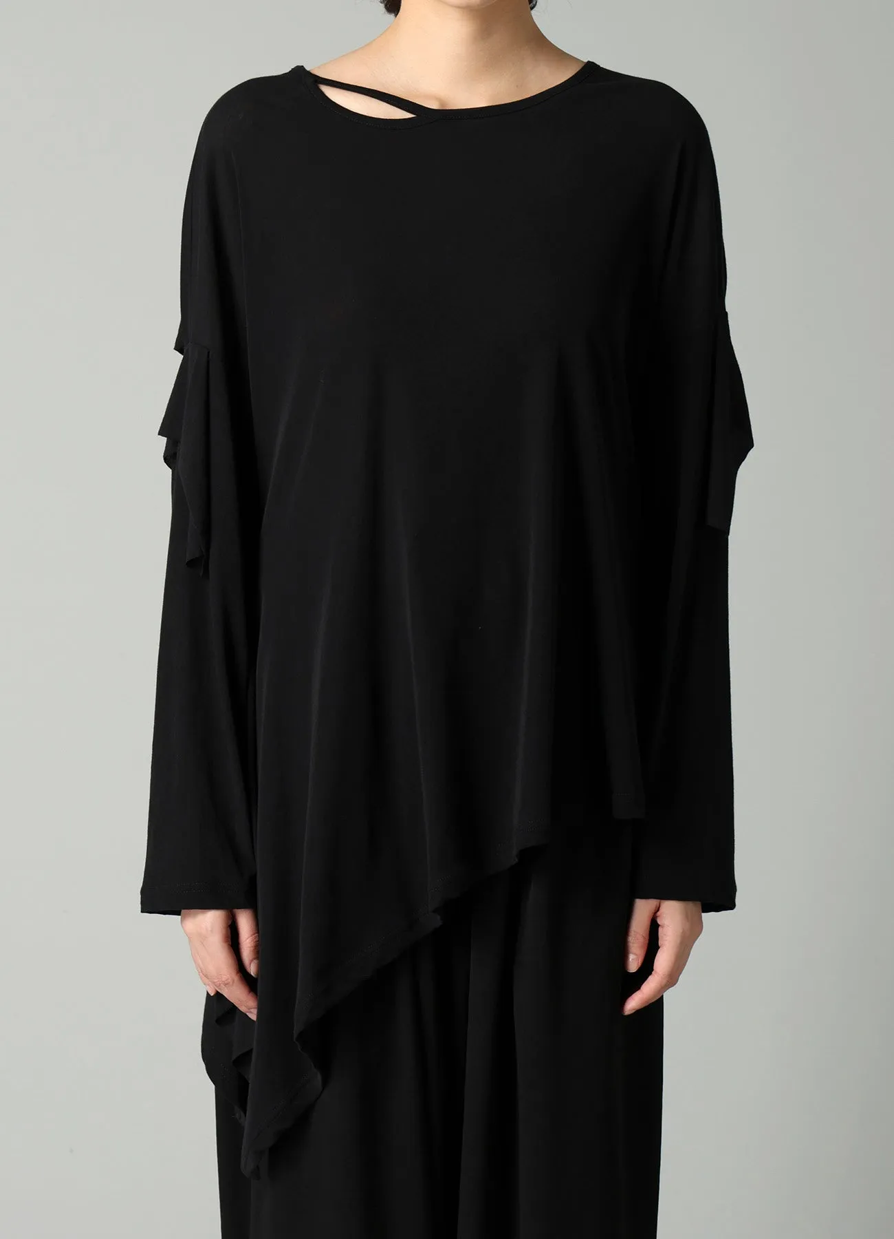 SOFT SINGLE JERSEY DRAPED SLEEVE T sold by Yohji Yamamoto product image thumbnail 3