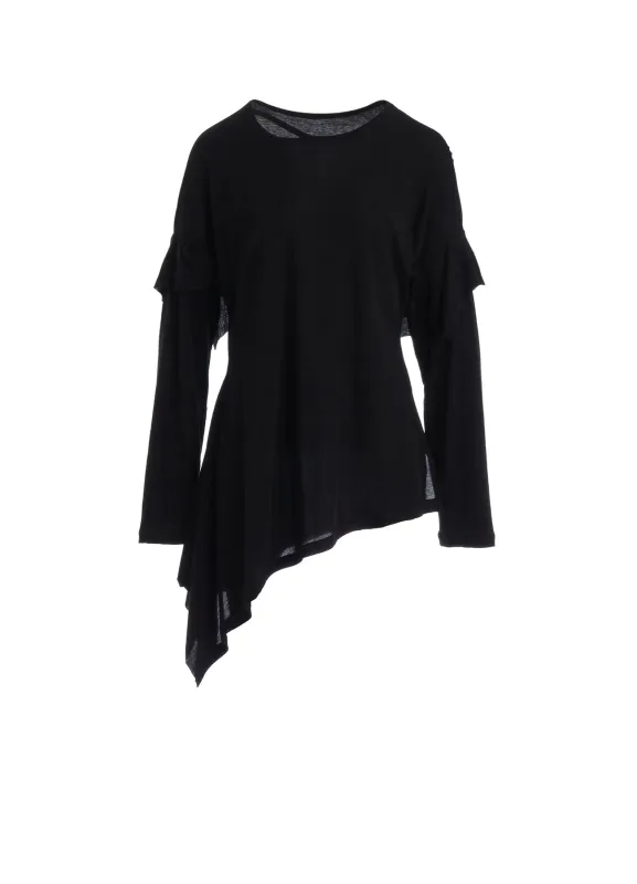 SOFT SINGLE JERSEY DRAPED SLEEVE T made by Yohji Yamamoto