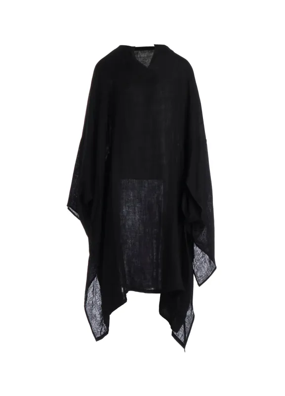 Ry DOUBLE LAYER GAUZE V NECK SLIT DRESS made by Yohji Yamamoto