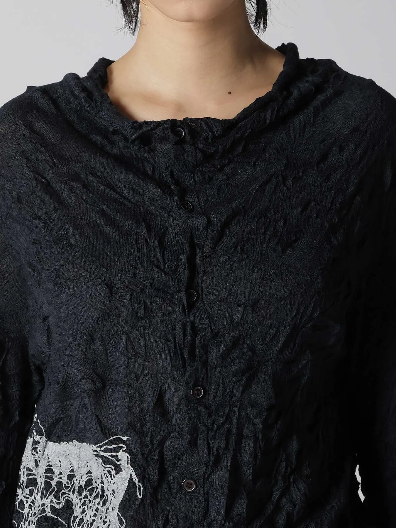 WRINKLED OFF NECK LONG SLEEVE CARDIGAN sold by Yohji Yamamoto product image thumbnail 3