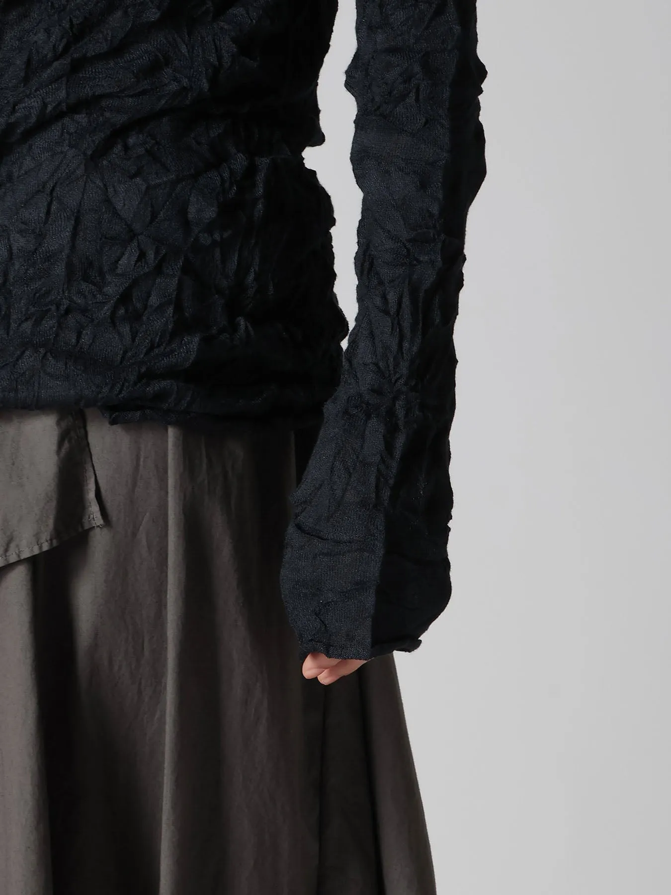 WRINKLED OFF NECK LONG SLEEVE CARDIGAN sold by Yohji Yamamoto product image thumbnail 4