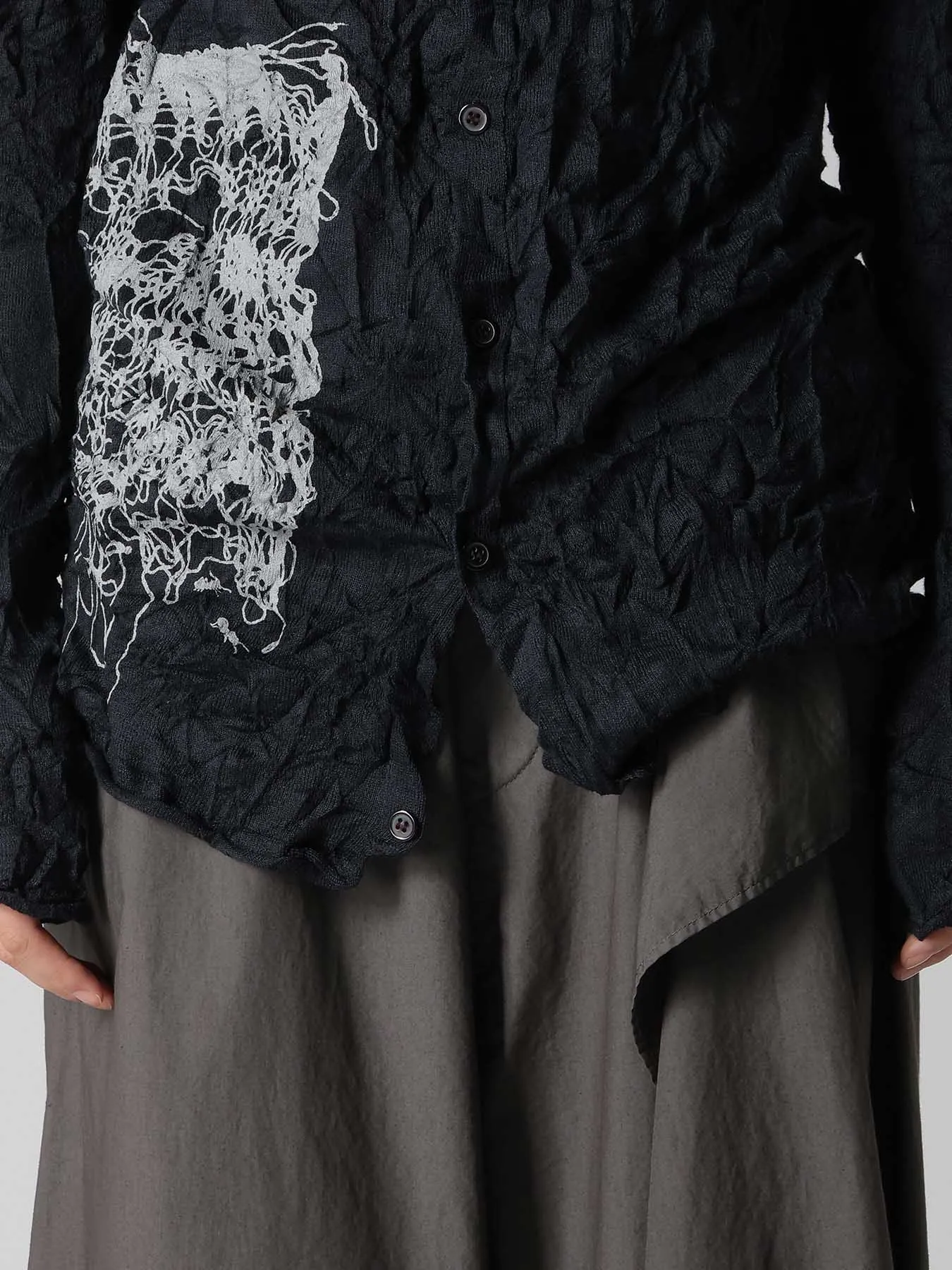 WRINKLED OFF NECK LONG SLEEVE CARDIGAN sold by Yohji Yamamoto product image thumbnail 5