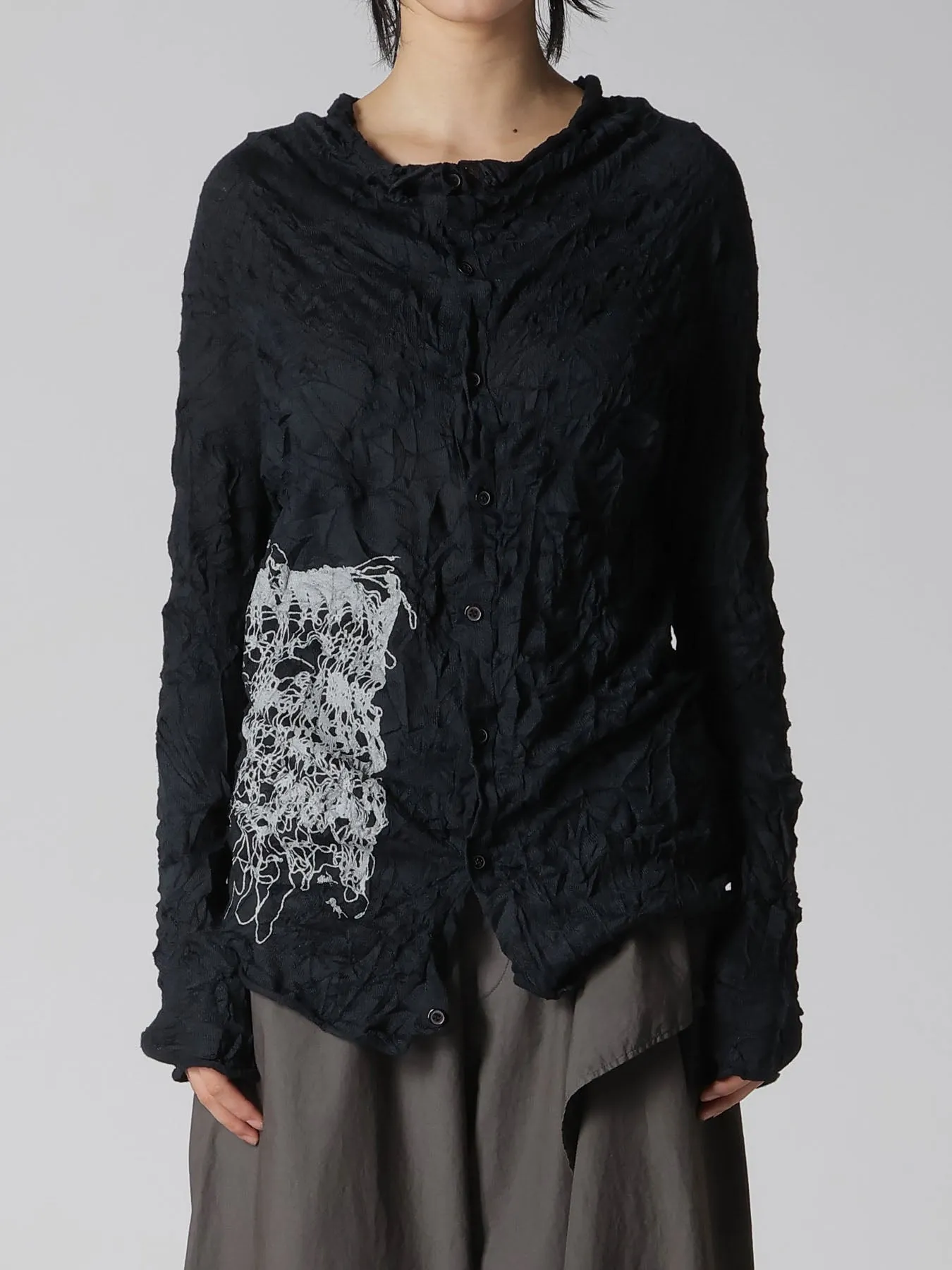 WRINKLED OFF NECK LONG SLEEVE CARDIGAN sold by Yohji Yamamoto product image thumbnail 2