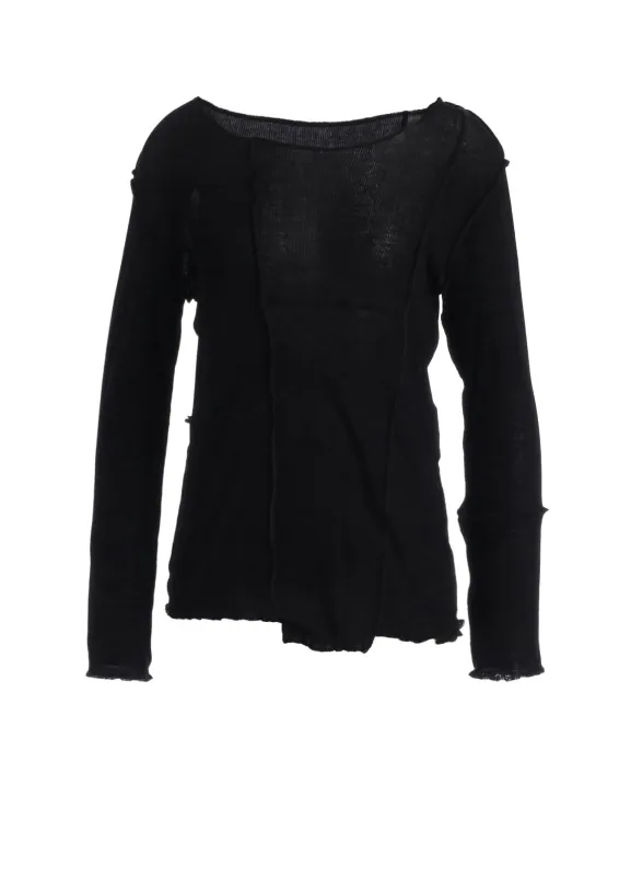 RIB PANEL LONG SLEEVE TEE made by Yohji Yamamoto