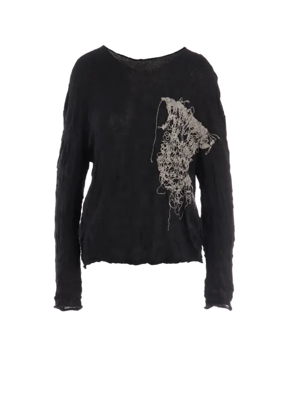 WRINKLED OFF NECK LONG SLEEVE PULLOVER made by Yohji Yamamoto