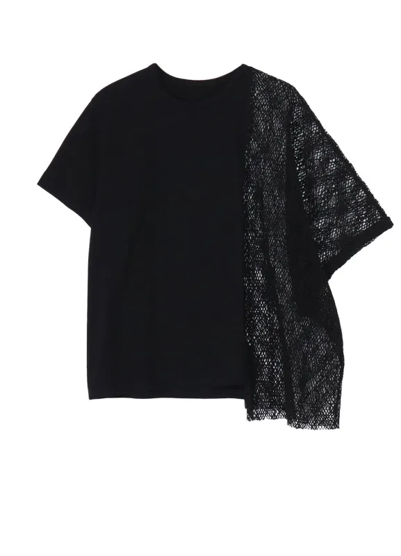 LACE COMBINATION HALF SLEEVE TEE made by Yohji Yamamoto