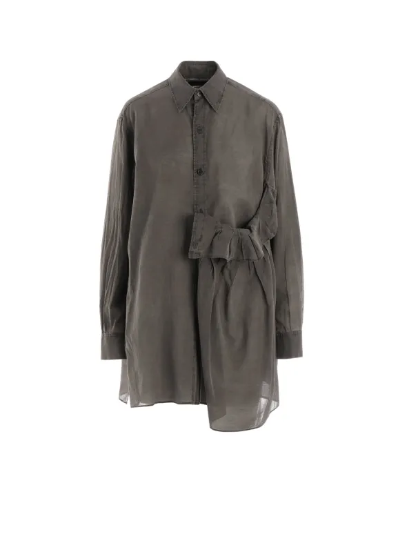 CUPRO/COTTON GARMENT DYED LEFT SIDE TUCK SHIRT made by Yohji Yamamoto