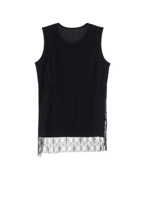 LACE COMBINATION SLEEVELESS TEE made by Yohji Yamamoto