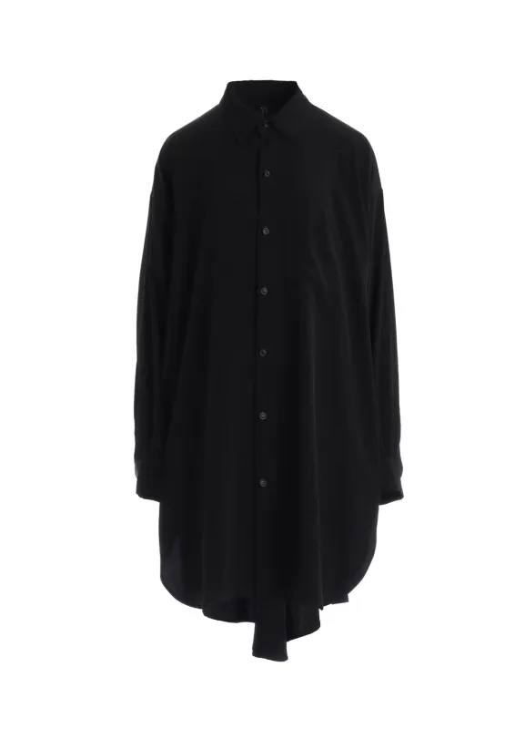TA/PE CREPE DE CHINE DROP TAIL BLOUSE made by Yohji Yamamoto
