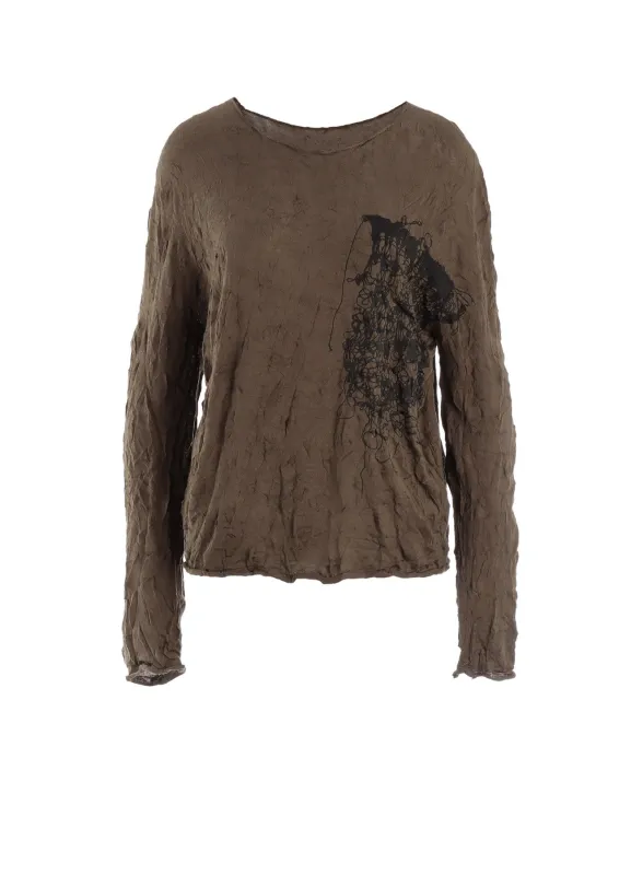 WRINKLED OFF NECK LONG SLEEVE PULLOVER made by Yohji Yamamoto