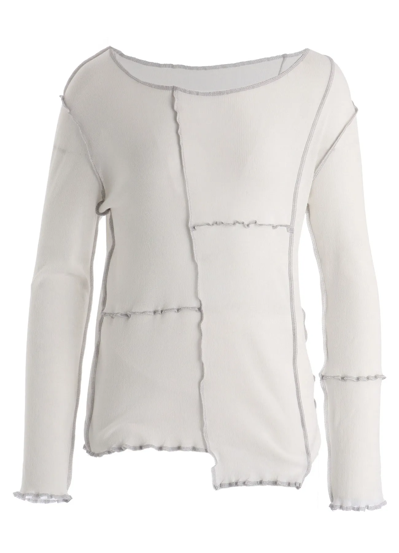 RIB PANEL LONG SLEEVE TEE sold by Yohji Yamamoto product image thumbnail 2