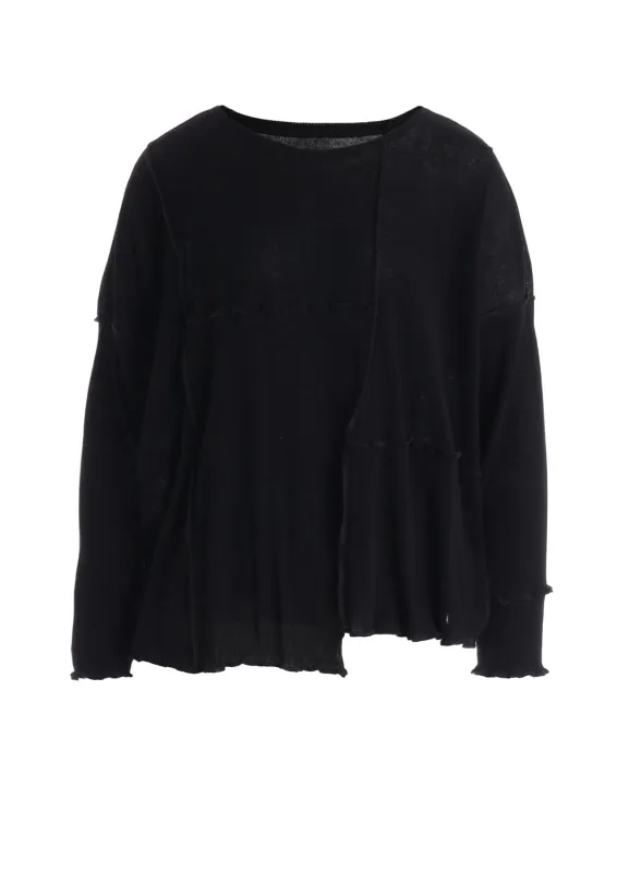 RIB PANEL LONG SLEEVE BIG TEE made by Yohji Yamamoto