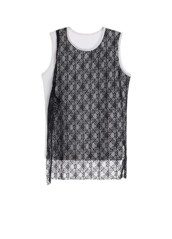 LACE COMBINATION SLEEVELESS TEE made by Yohji Yamamoto