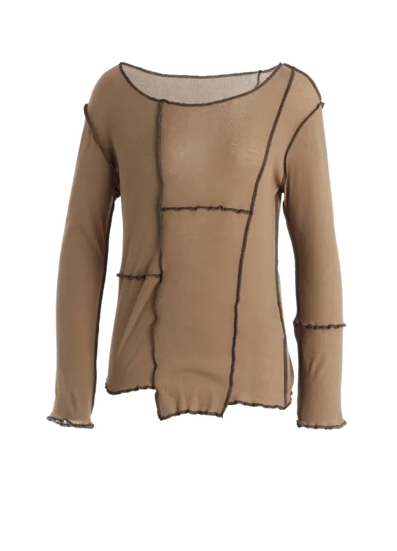 RIB PANEL LONG SLEEVE TEE made by Yohji Yamamoto