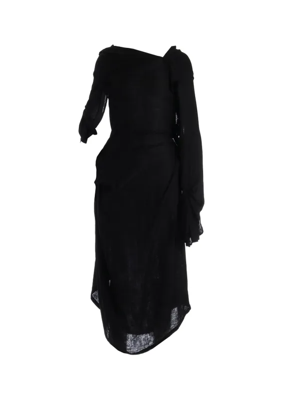 Ry DOUBLE LAYER GAUZE L LONG SLEEVE DRESS A made by Yohji Yamamoto