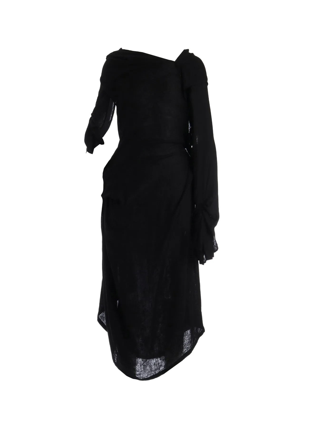 Ry DOUBLE LAYER GAUZE L LONG SLEEVE DRESS A sold by Yohji Yamamoto