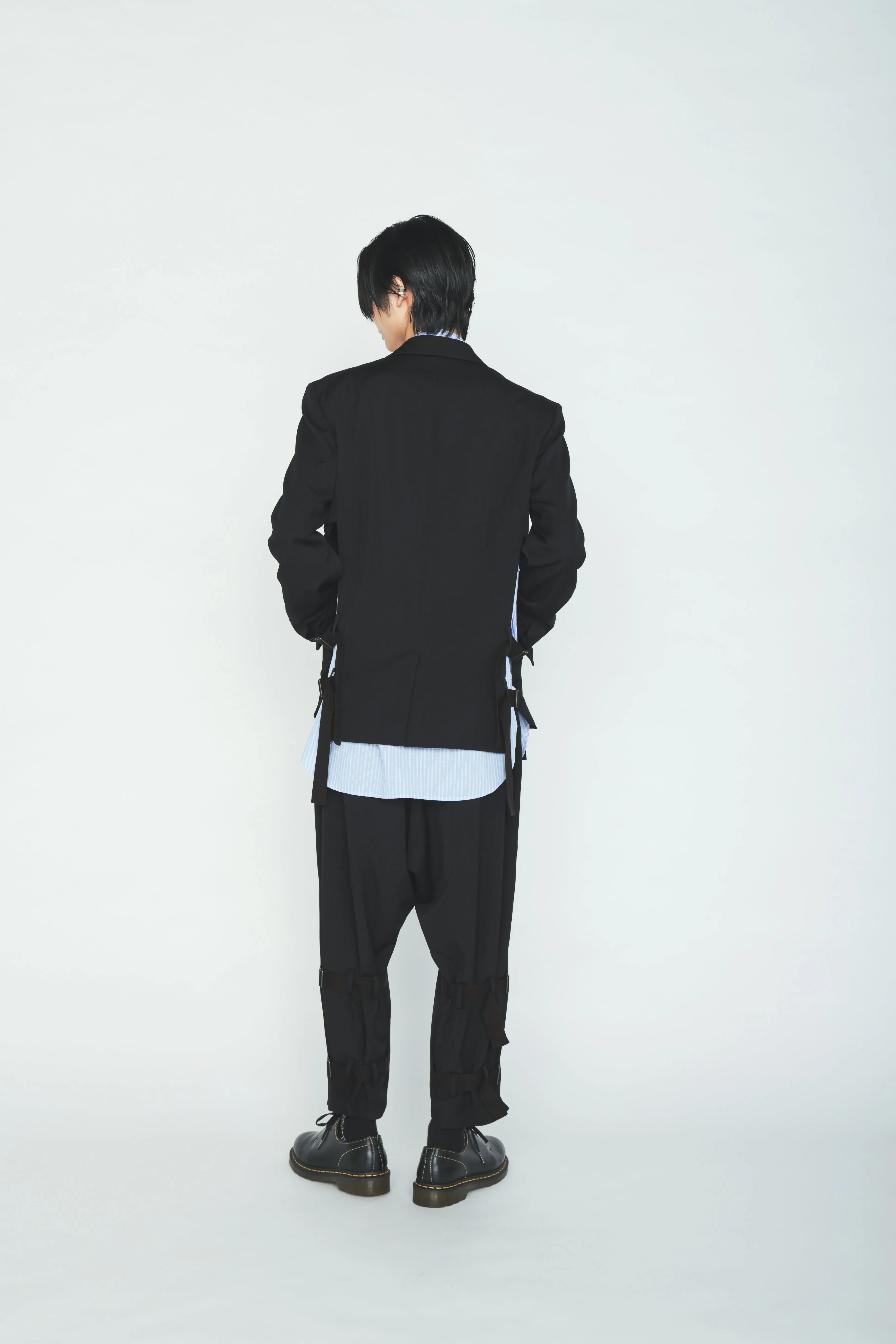 WASHER WOOL GABARDINE SIDE LEG STRAPS PANTS sold by Yohji Yamamoto product image thumbnail 4