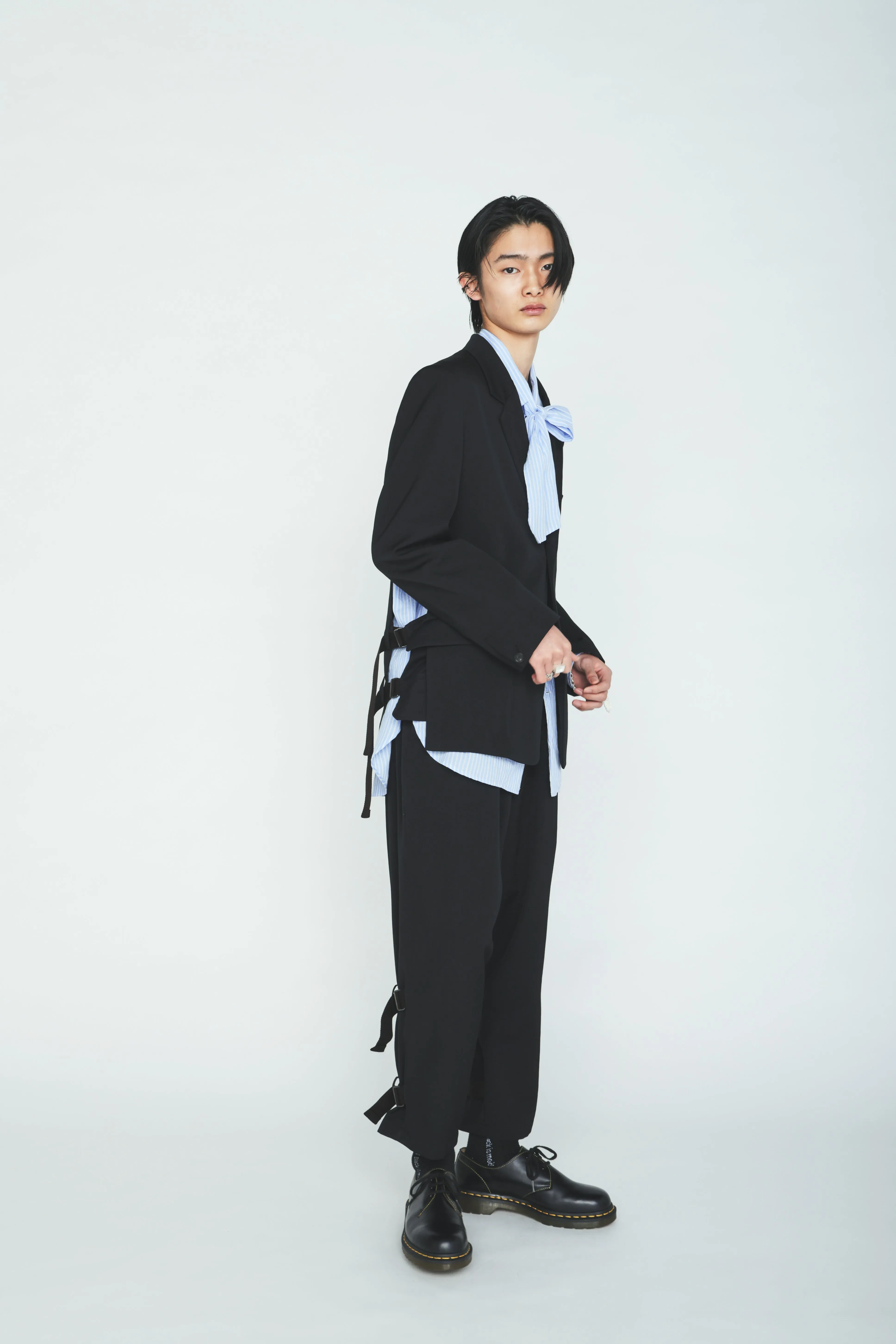 WASHER WOOL GABARDINE SIDE LEG STRAPS PANTS sold by Yohji Yamamoto product image thumbnail 5