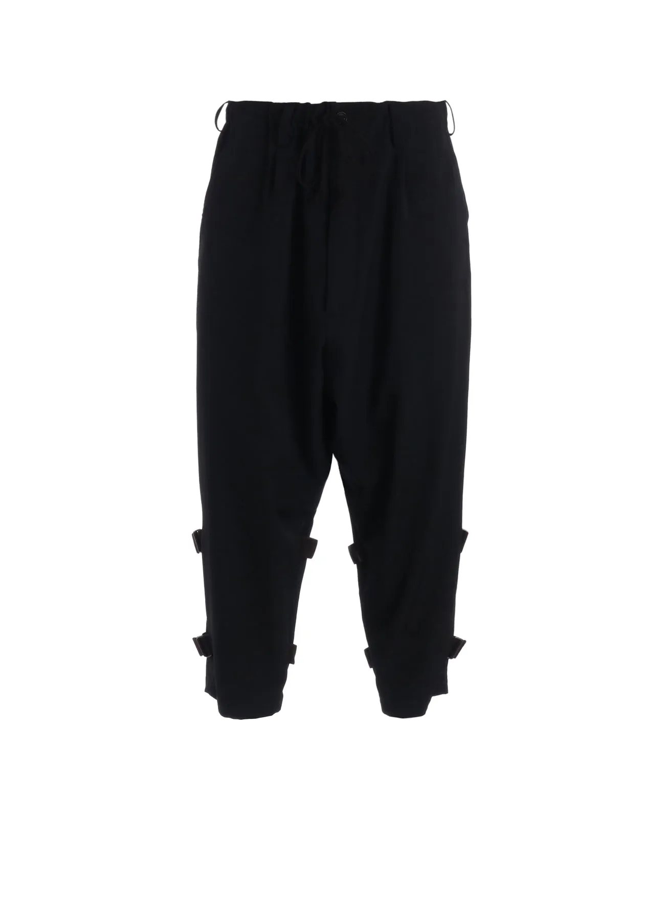 WASHER WOOL GABARDINE SIDE LEG STRAPS PANTS sold by Yohji Yamamoto