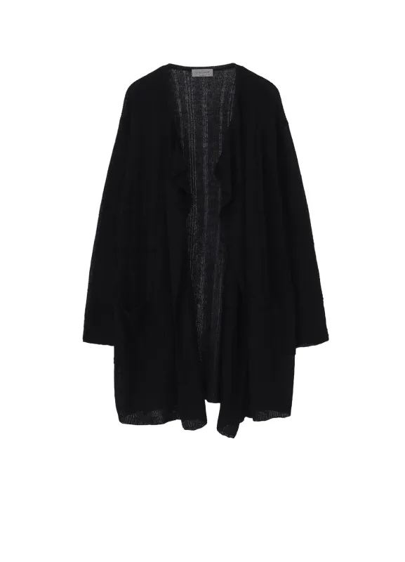 10G 1PLY DROP NEEDLE HALF CD CARDIGAN made by Yohji Yamamoto