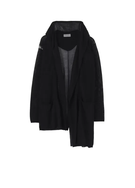 10G 1PLY PLAIN STITCH EMBROIDERY HOODED CD made by Yohji Yamamoto