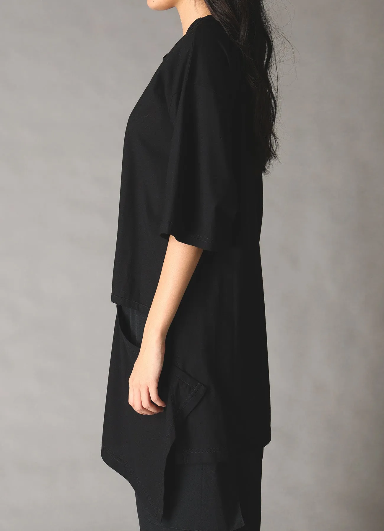 30 HARD TWIST STRETCH JERSEY LEFT CUT-OUT T-SHIRT sold by Yohji Yamamoto product image thumbnail 5