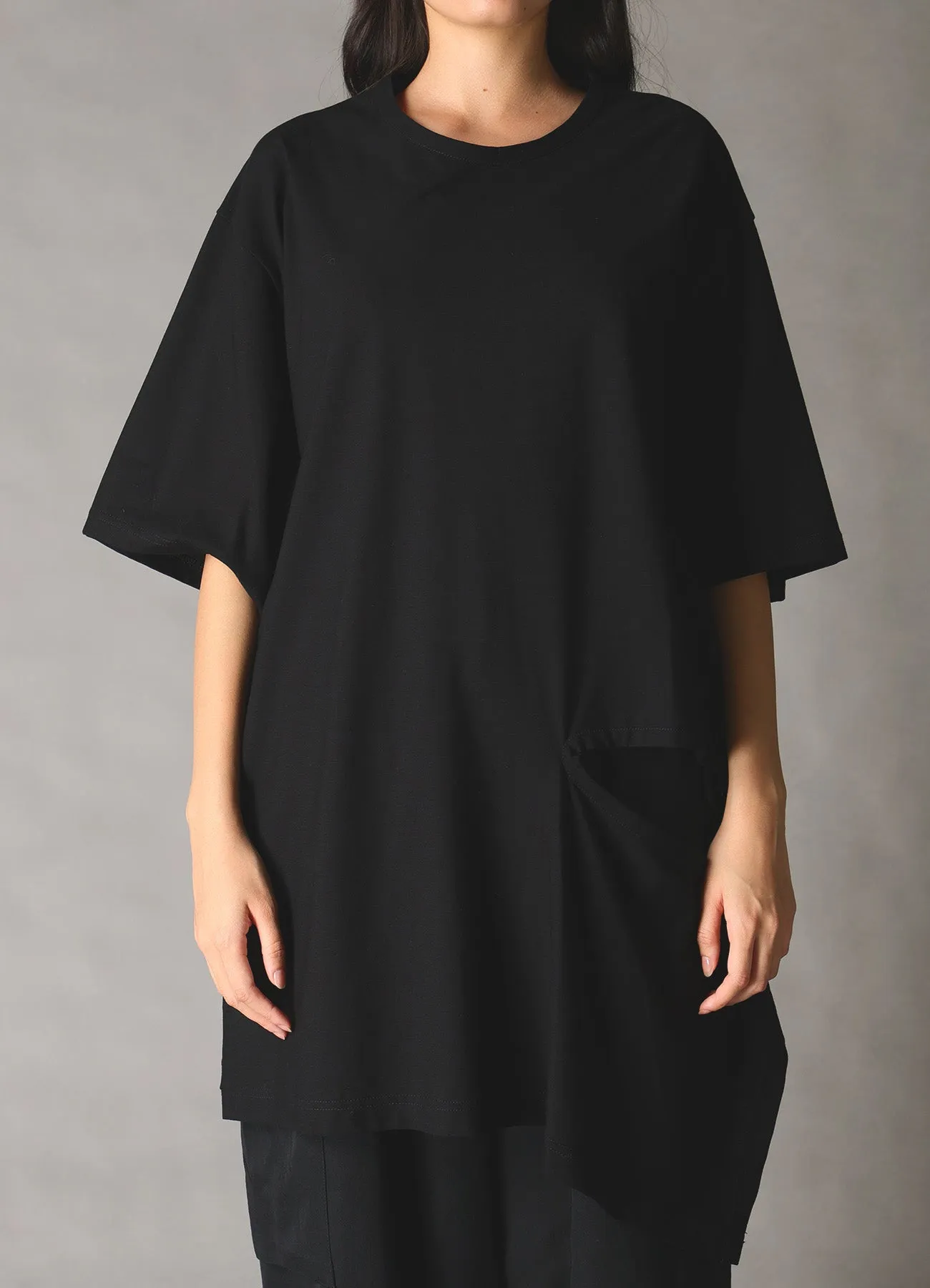 30 HARD TWIST STRETCH JERSEY LEFT CUT-OUT T-SHIRT sold by Yohji Yamamoto product image thumbnail 4