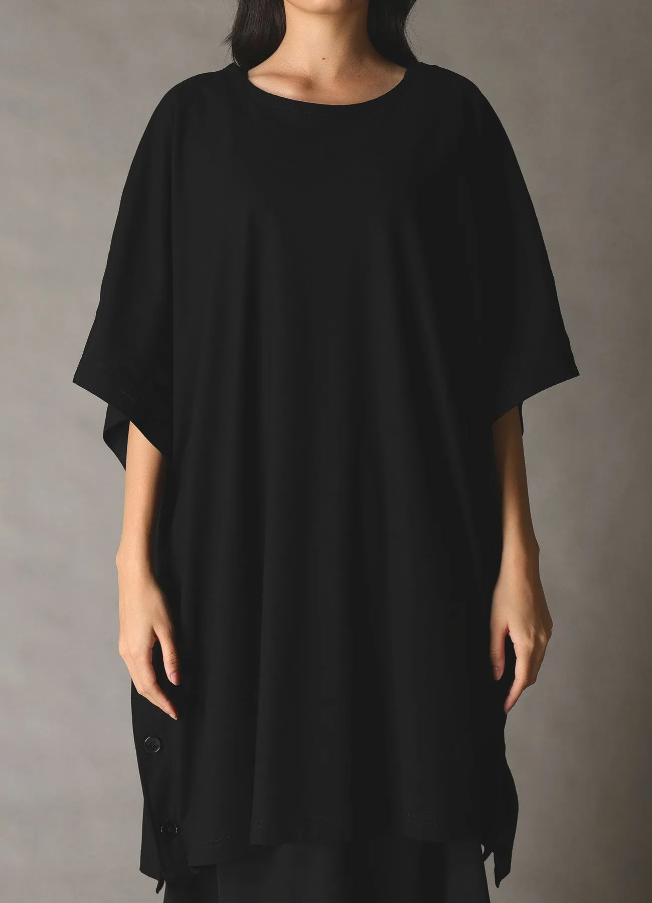 30 HARD TWIST STRETCH JERSEY SIDE BUTTON BIG T-SHIRT sold by Yohji Yamamoto product image thumbnail 4