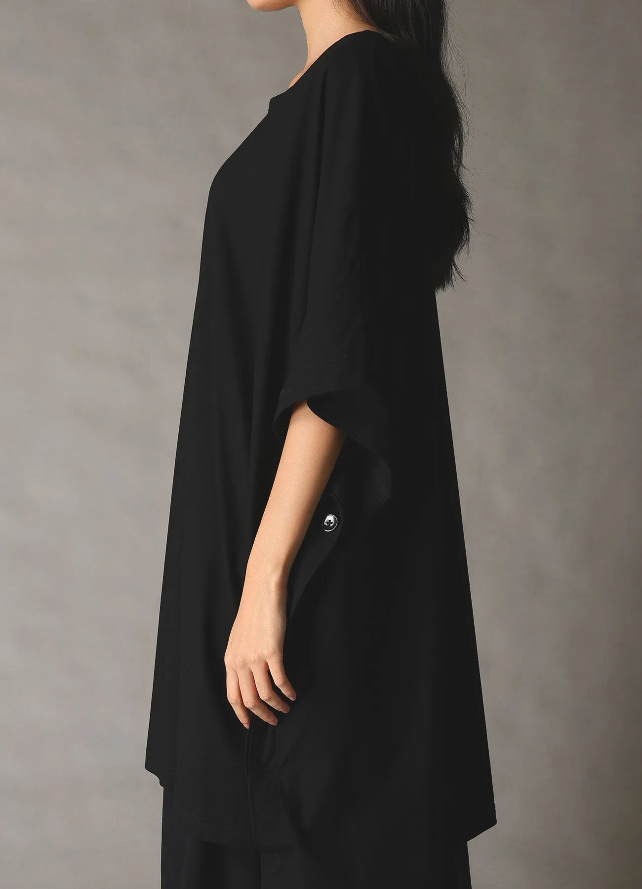 30 HARD TWIST STRETCH JERSEY SIDE BUTTON BIG T-SHIRT sold by Yohji Yamamoto product image thumbnail 5