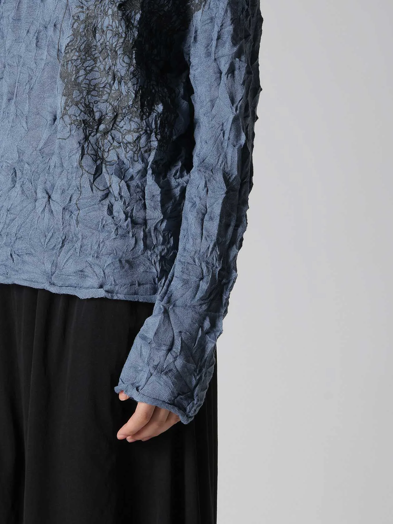 WRINKLED OFF NECK LONG SLEEVE PULLOVER sold by Yohji Yamamoto product image thumbnail 4