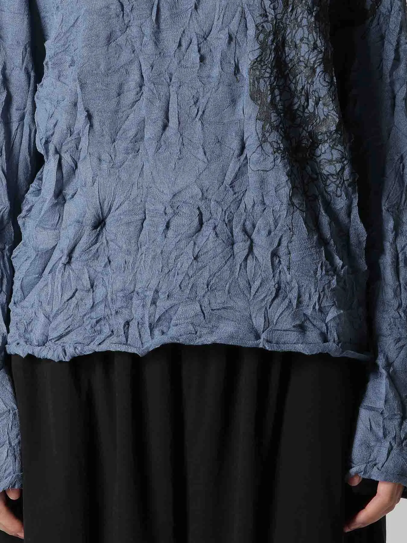 WRINKLED OFF NECK LONG SLEEVE PULLOVER sold by Yohji Yamamoto product image thumbnail 5