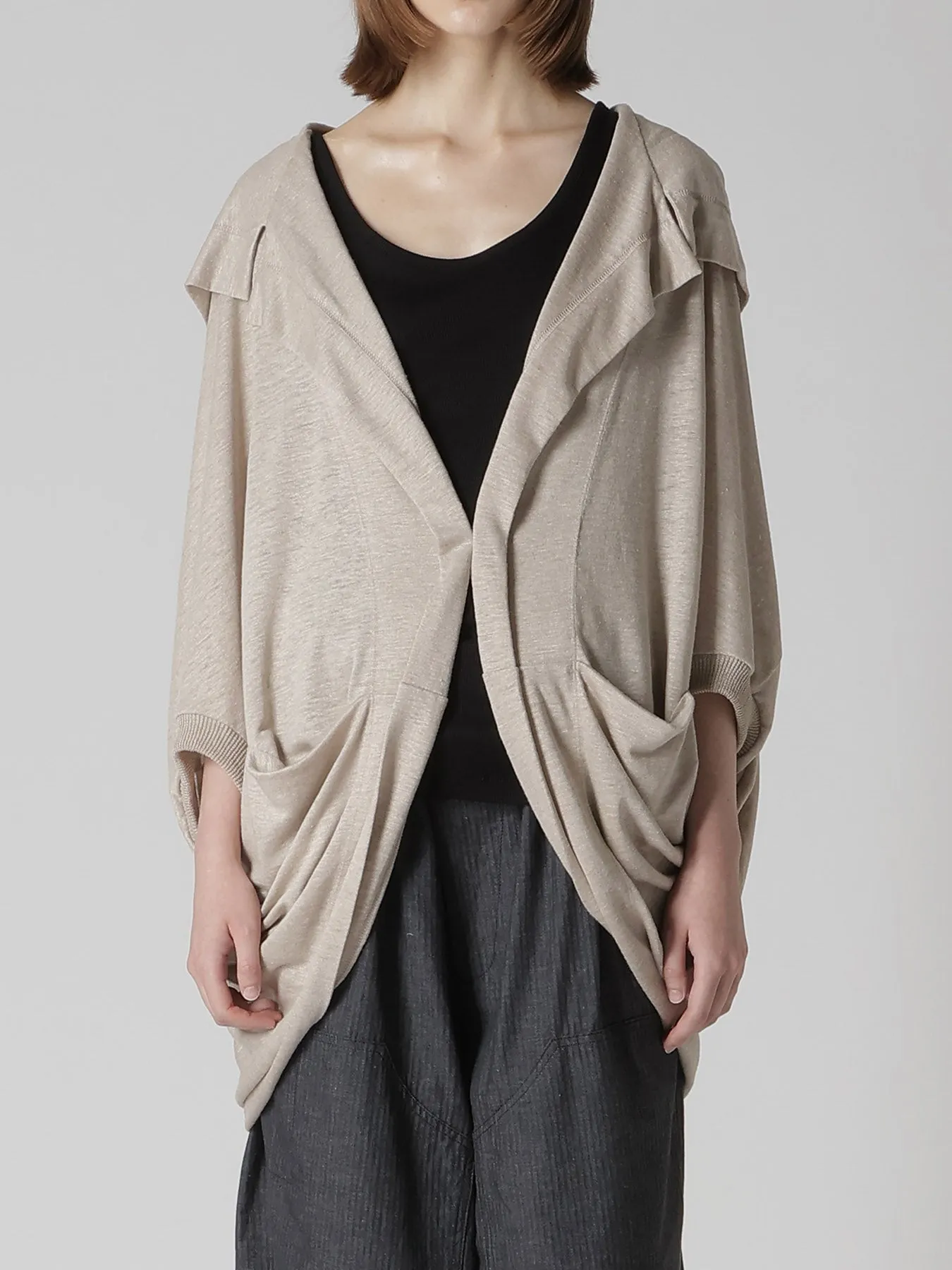 LINEN JERSEY LOOSE FIT POCKET CARDIGAN sold by Yohji Yamamoto product image thumbnail 4