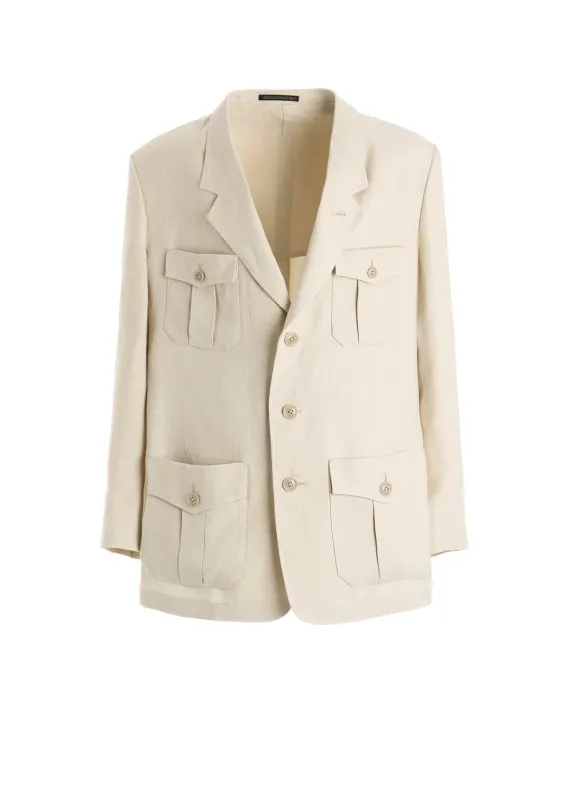 UN-DYED LINEN TWILL 4 POCKETS JACKET made by Yohji Yamamoto
