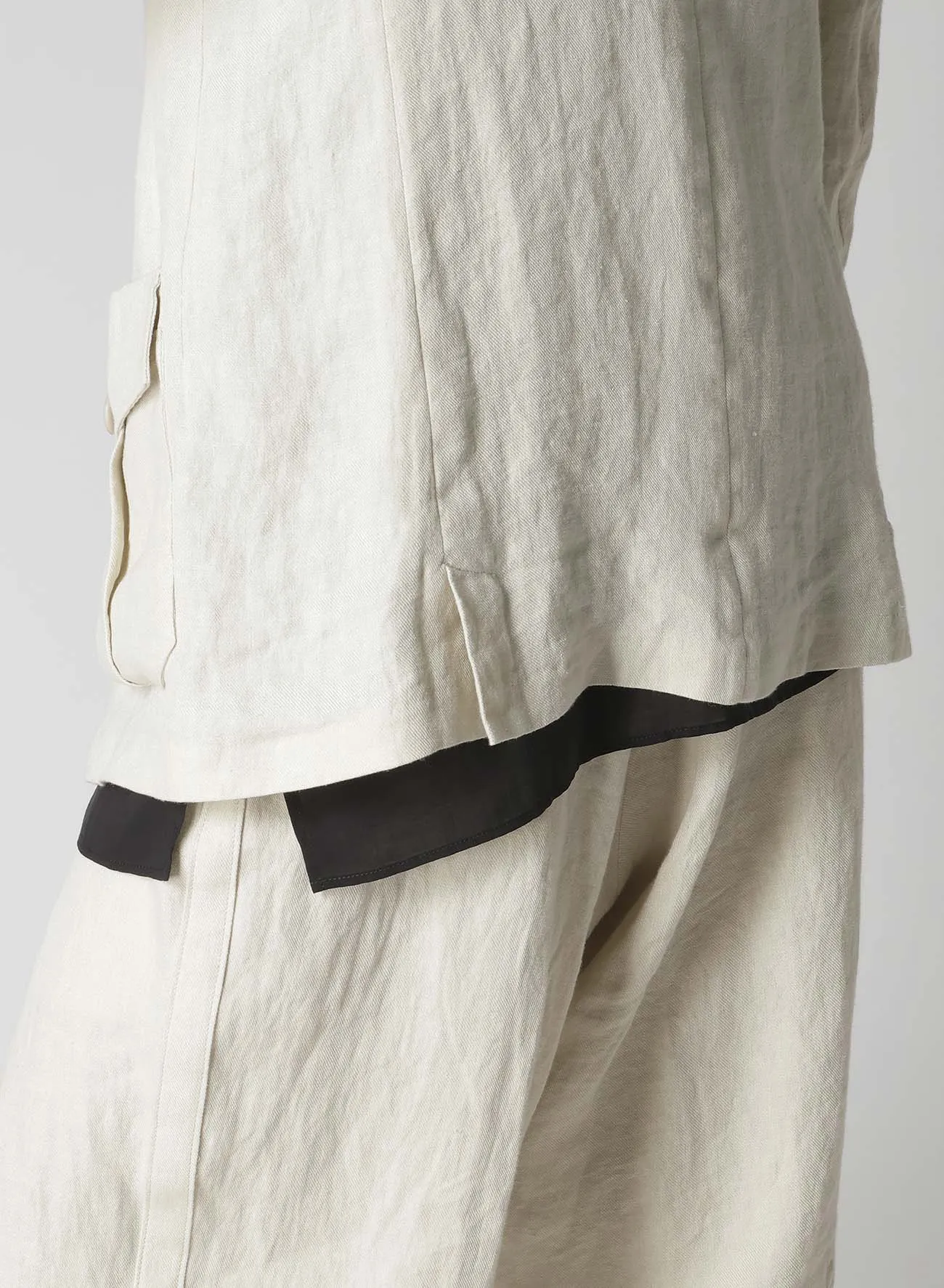 UN-DYED LINEN TWILL 4 POCKETS JACKET sold by Yohji Yamamoto product image thumbnail 5