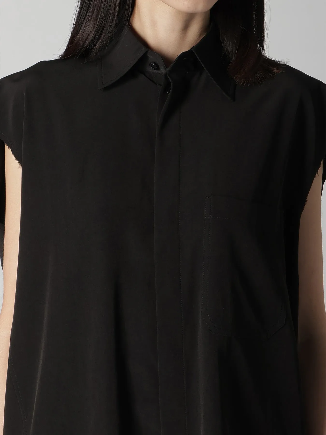 TA/PE SUPER VIYON TUSSER SLEEVELESS SHIRT sold by Yohji Yamamoto product image thumbnail 3
