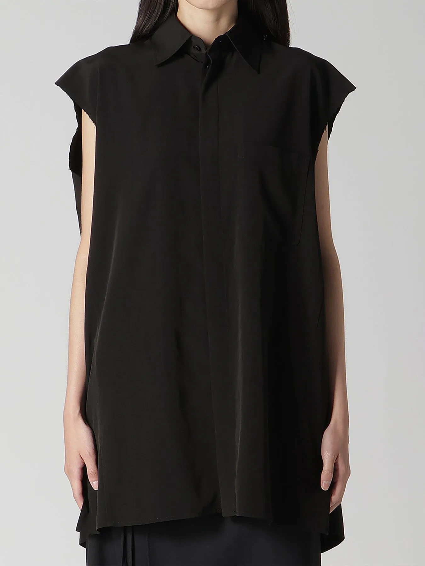 TA/PE SUPER VIYON TUSSER SLEEVELESS SHIRT sold by Yohji Yamamoto product image thumbnail 2