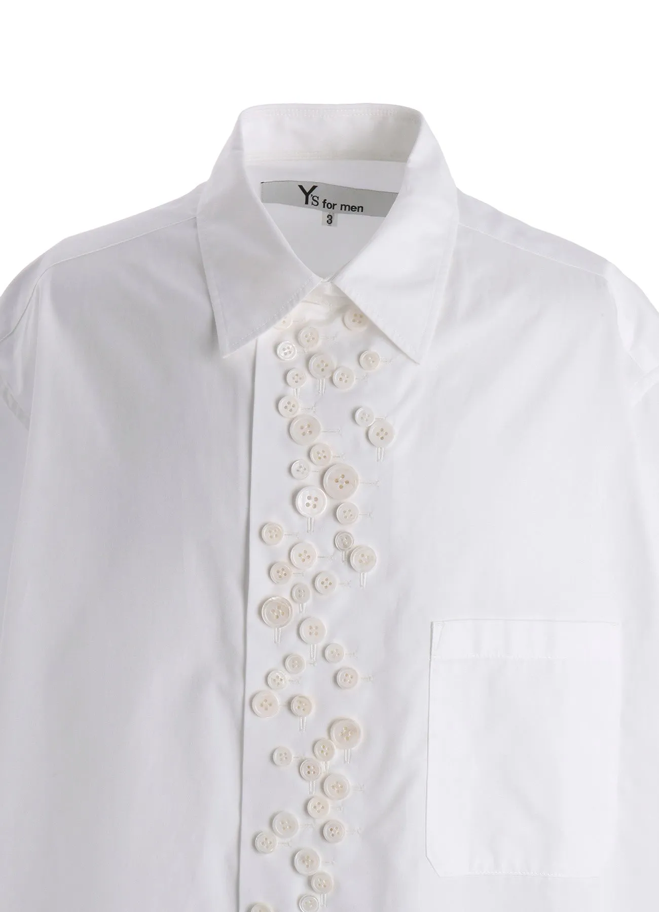 100/2 BROAD SHORT SLEEVE SHIRT WITH MANY BUTTONS sold by Yohji Yamamoto product image thumbnail 5