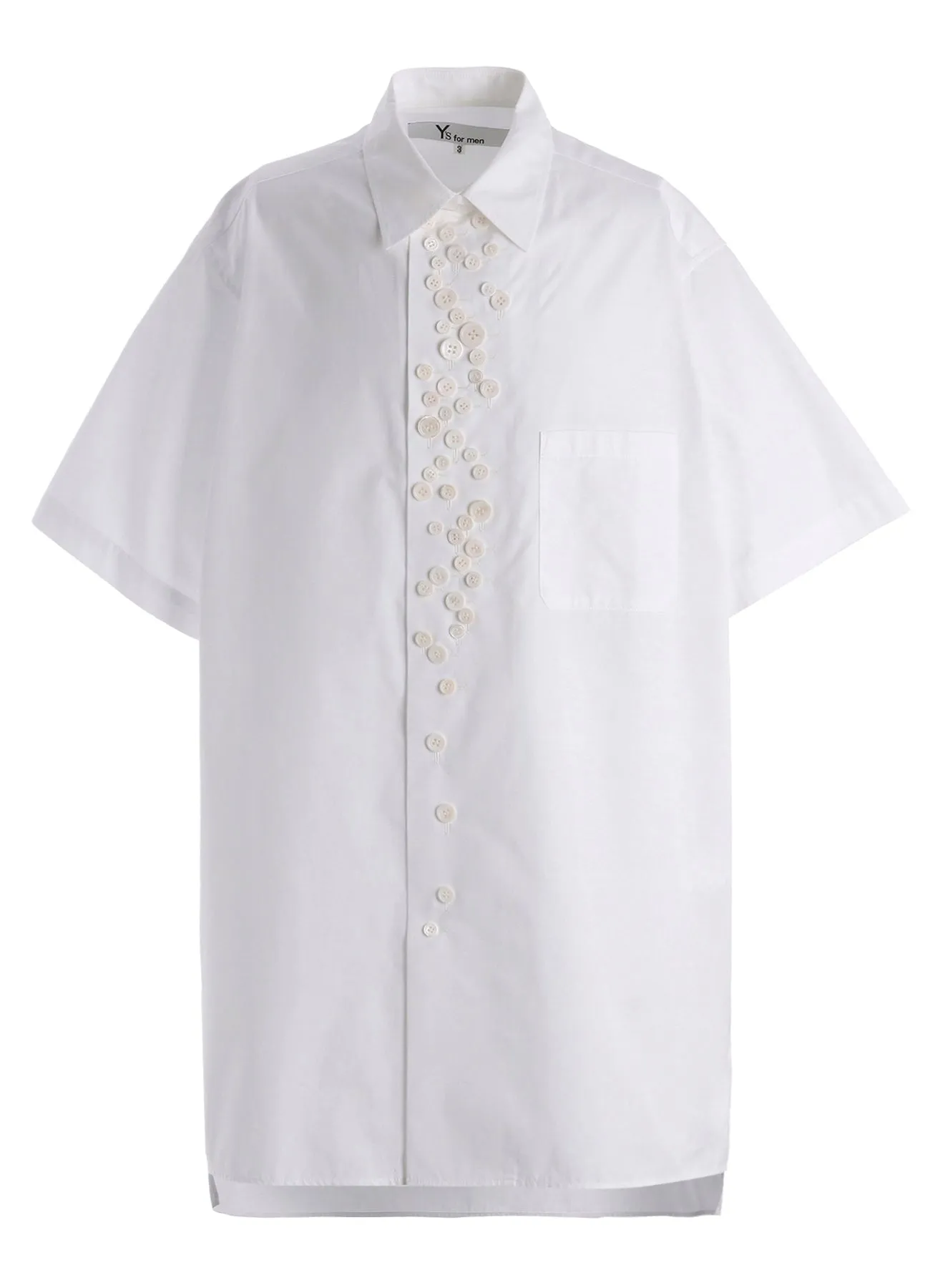 100/2 BROAD SHORT SLEEVE SHIRT WITH MANY BUTTONS sold by Yohji Yamamoto product image thumbnail 2
