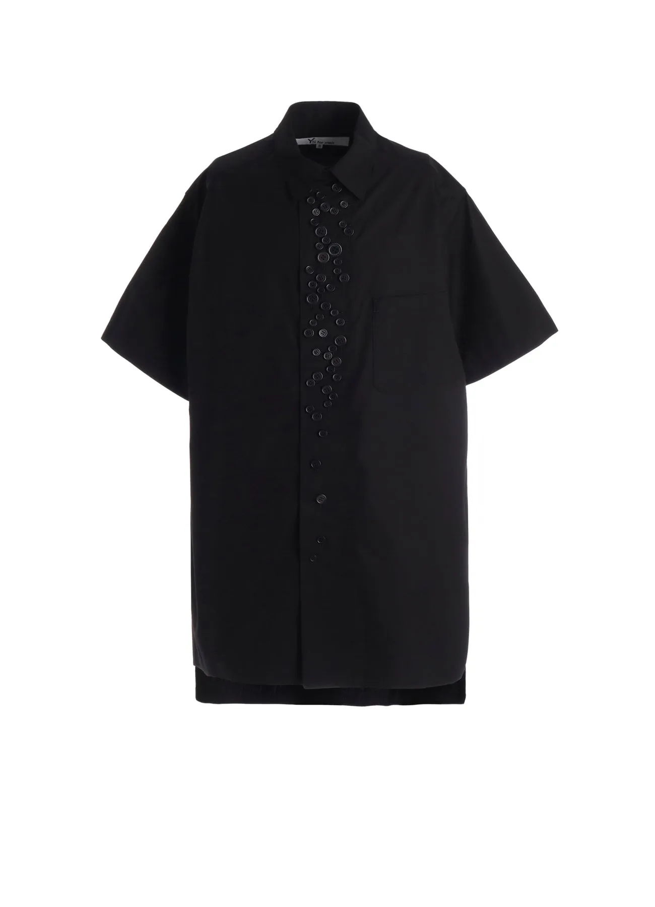 100/2 BROAD SHORT SLEEVE SHIRT WITH MANY BUTTONS sold by Yohji Yamamoto