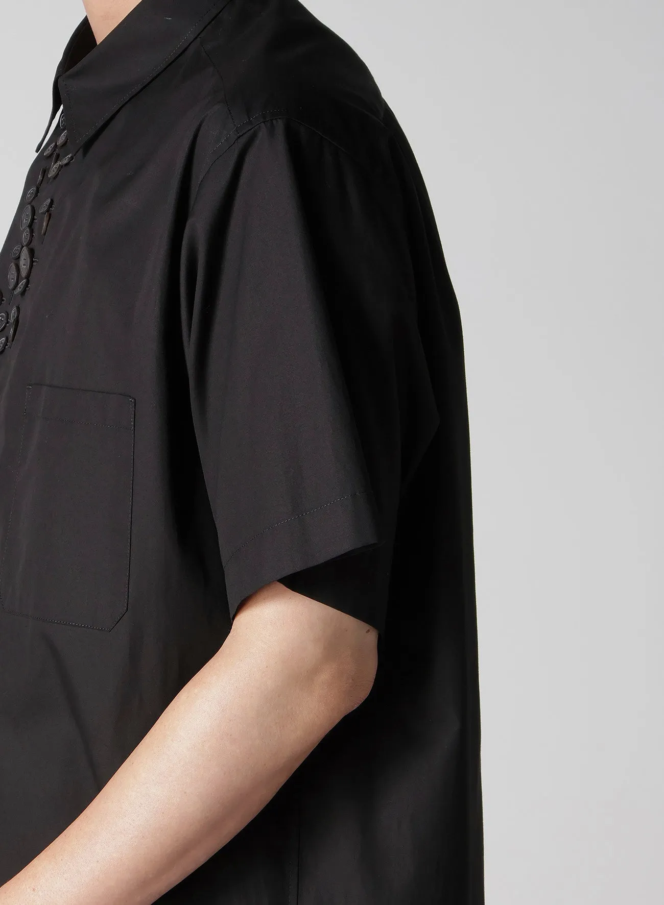 100/2 BROAD SHORT SLEEVE SHIRT WITH MANY BUTTONS sold by Yohji Yamamoto product image thumbnail 5