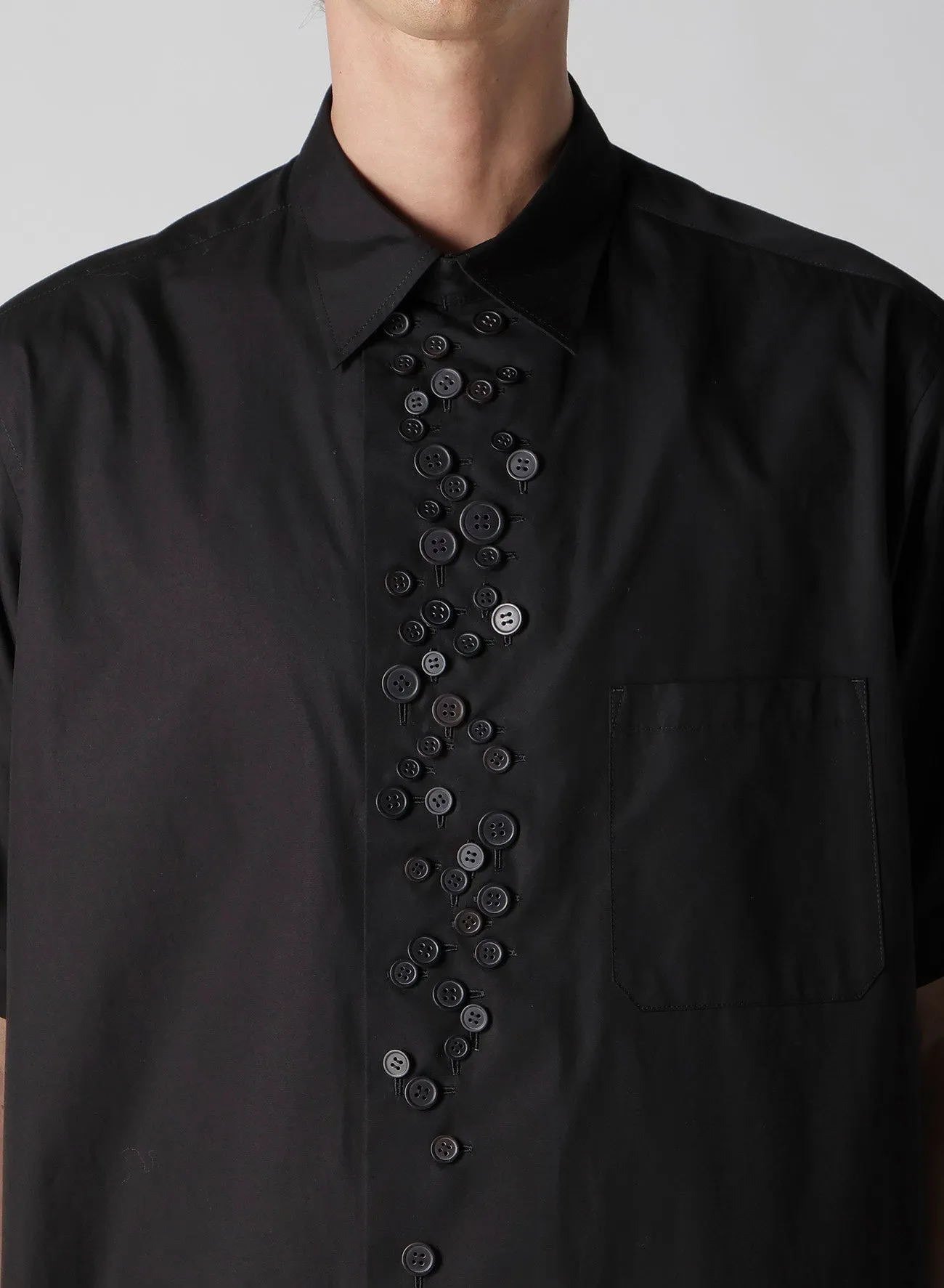 100/2 BROAD SHORT SLEEVE SHIRT WITH MANY BUTTONS sold by Yohji Yamamoto product image thumbnail 3