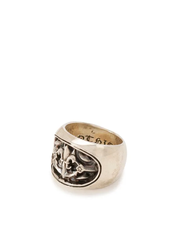 SILVER 950 LILY-ANCHOR OVAL RING made by Yohji Yamamoto