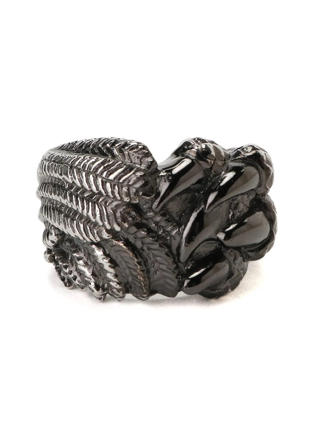 SILVER 950 DRAGON CLAW FEATHER RING sold by Yohji Yamamoto product image thumbnail 4
