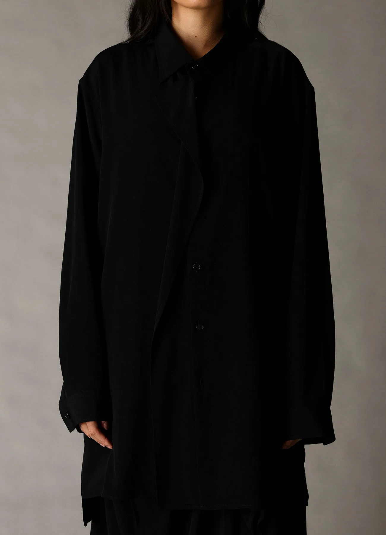 CREPE de CHINE DRAPE SHIRT sold by Yohji Yamamoto product image thumbnail 5