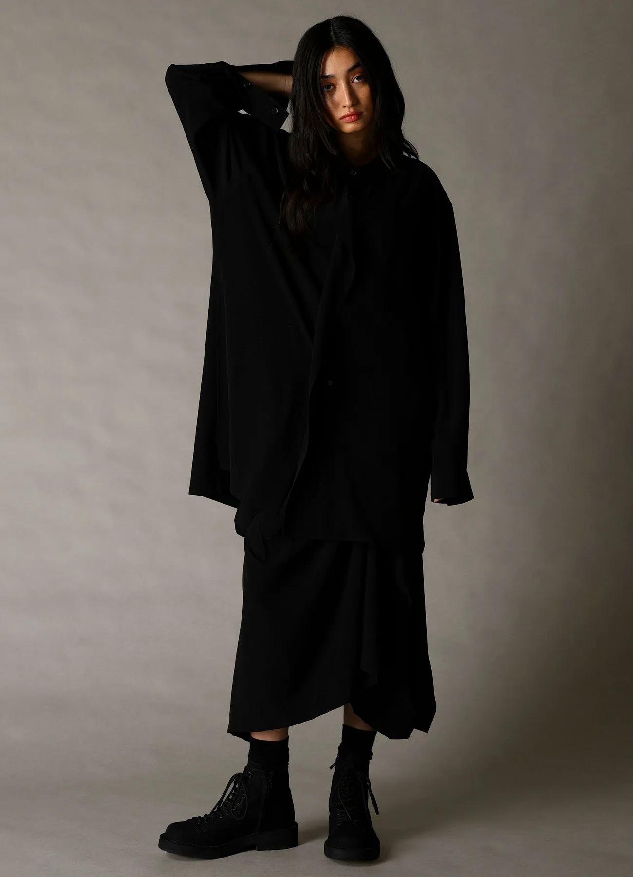 CREPE de CHINE DRAPE SHIRT sold by Yohji Yamamoto product image thumbnail 2