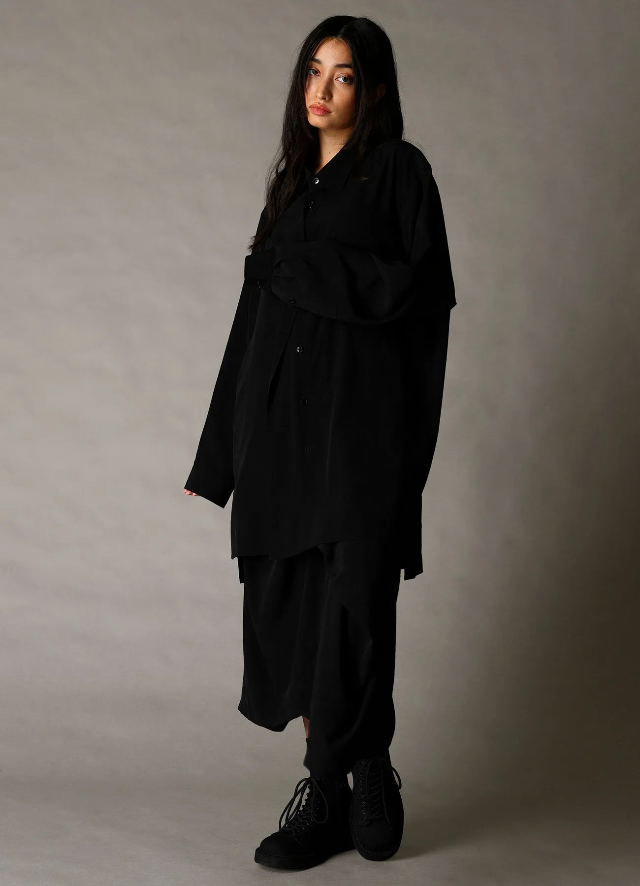 CREPE de CHINE DRAPE SHIRT sold by Yohji Yamamoto product image thumbnail 3