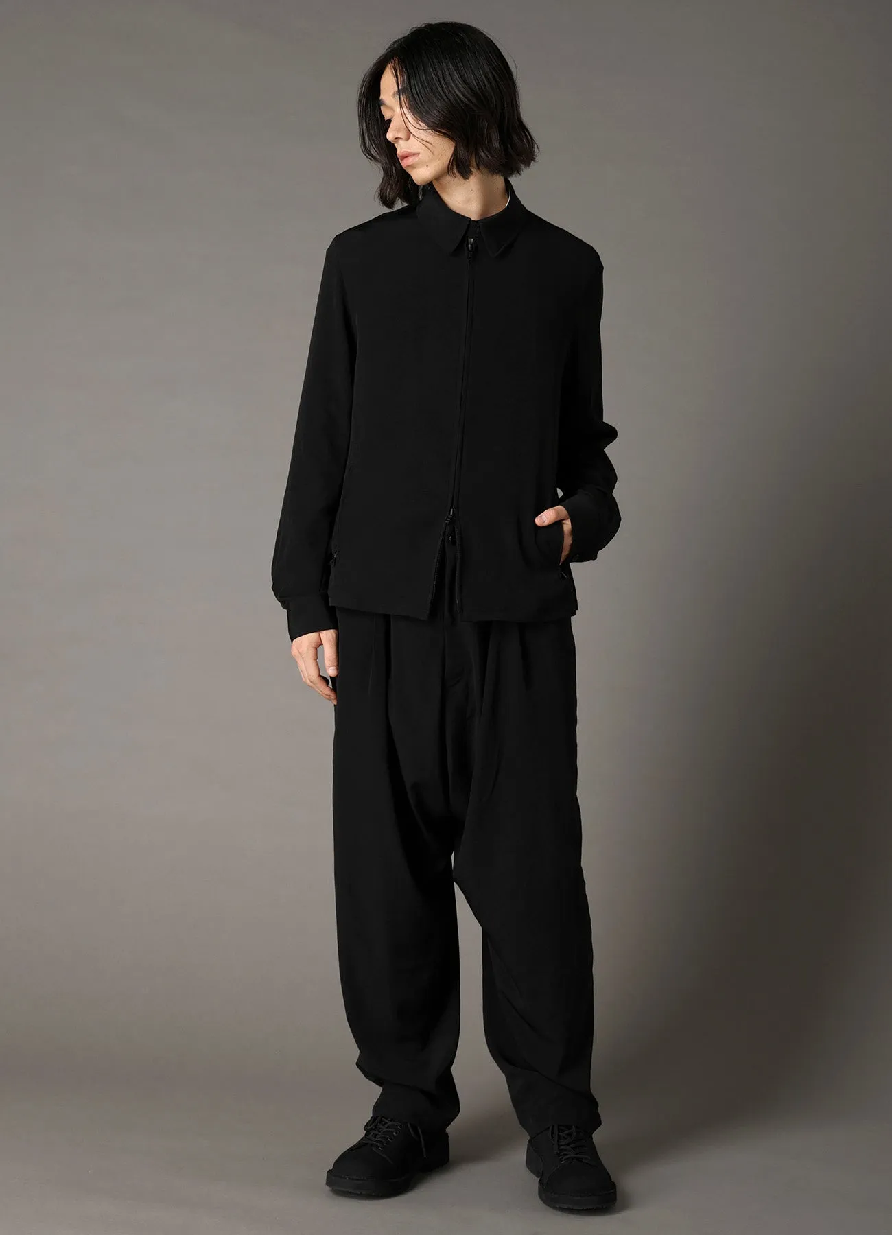 CREPE de CHINE ZIPPER SLIM FIT JACKET sold by Yohji Yamamoto product image thumbnail 4