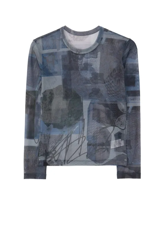 TULLE VASE COLLAGE PRINT LONG SLEEVE TEE made by Yohji Yamamoto